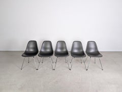 Original 5er Set Vitra Charles & Ray Eames Side chair Stuhl grau