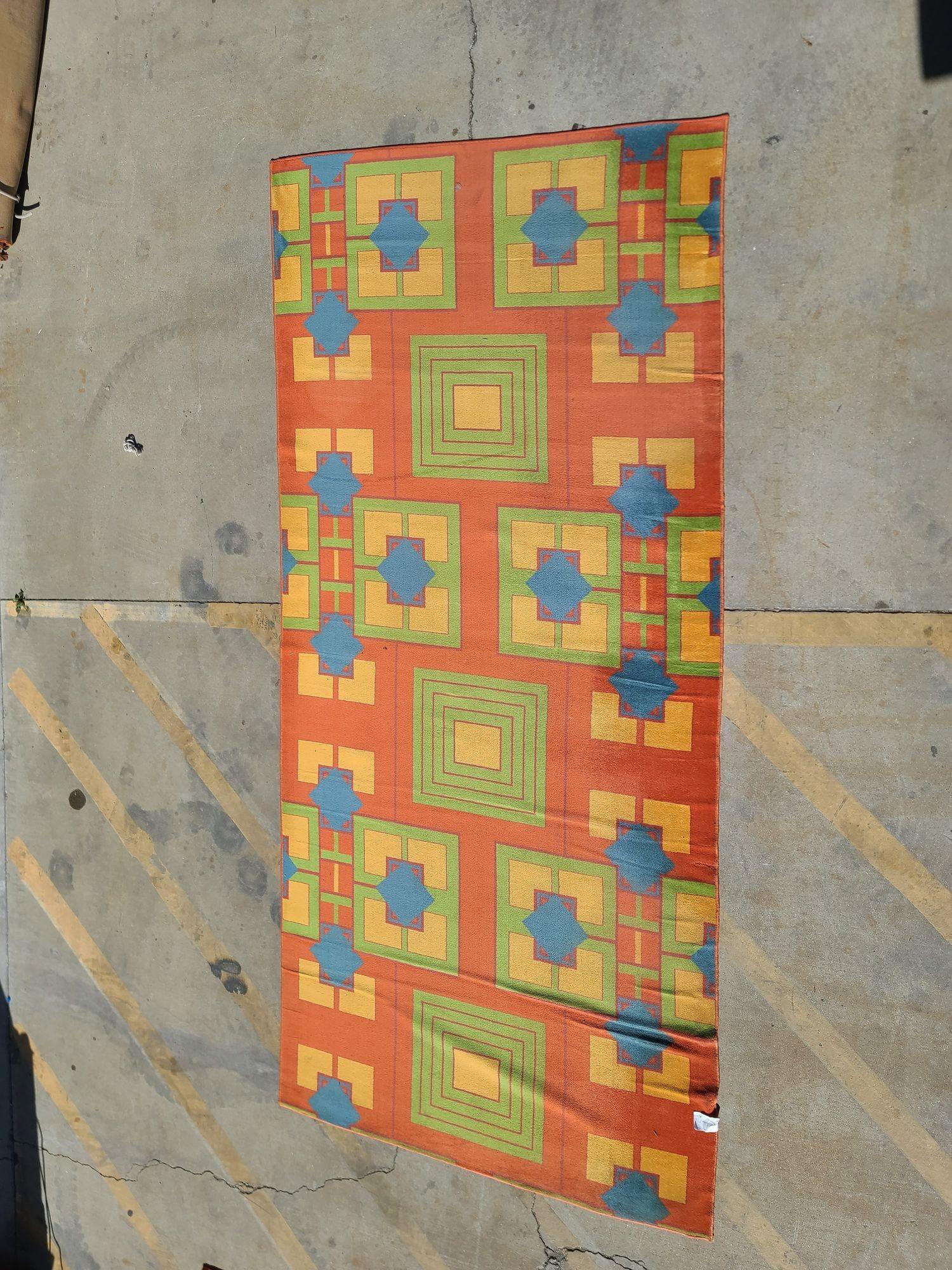 Américain Tapis Art Déco Revival d'Arizona Biltmore de 6' 4