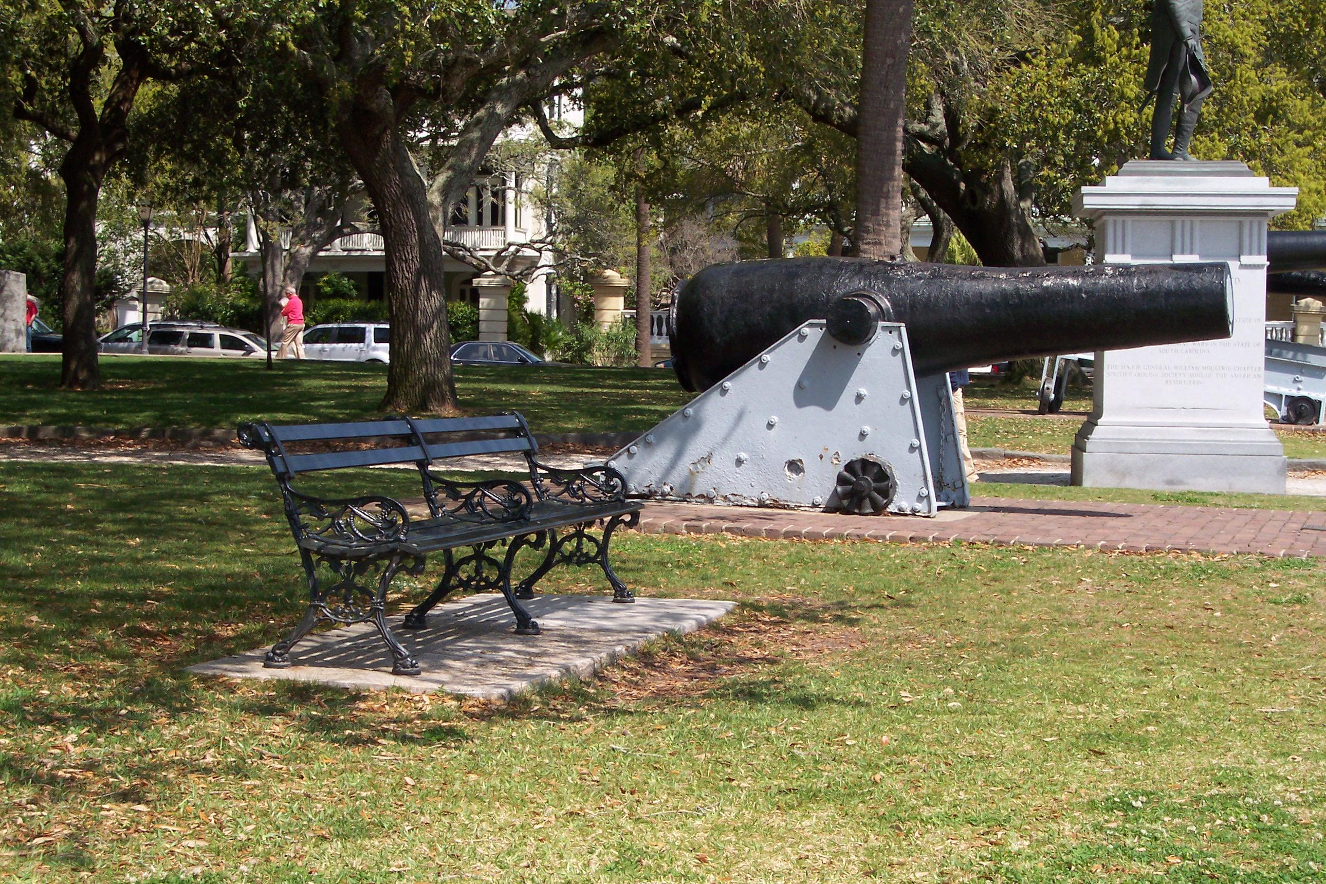 This is the original Charleston Battery Bench with heaviest weight cast iron sides made from the 19th century original pattern and durable South Carolina cypress slats. It is hand painted in our dip tank (not thinly spray-painted) with the best