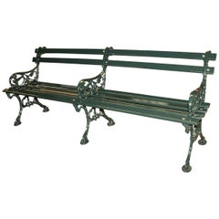Original Charleston Battery Bench Cast Iron & Painted Cypress, 6 ft. double size