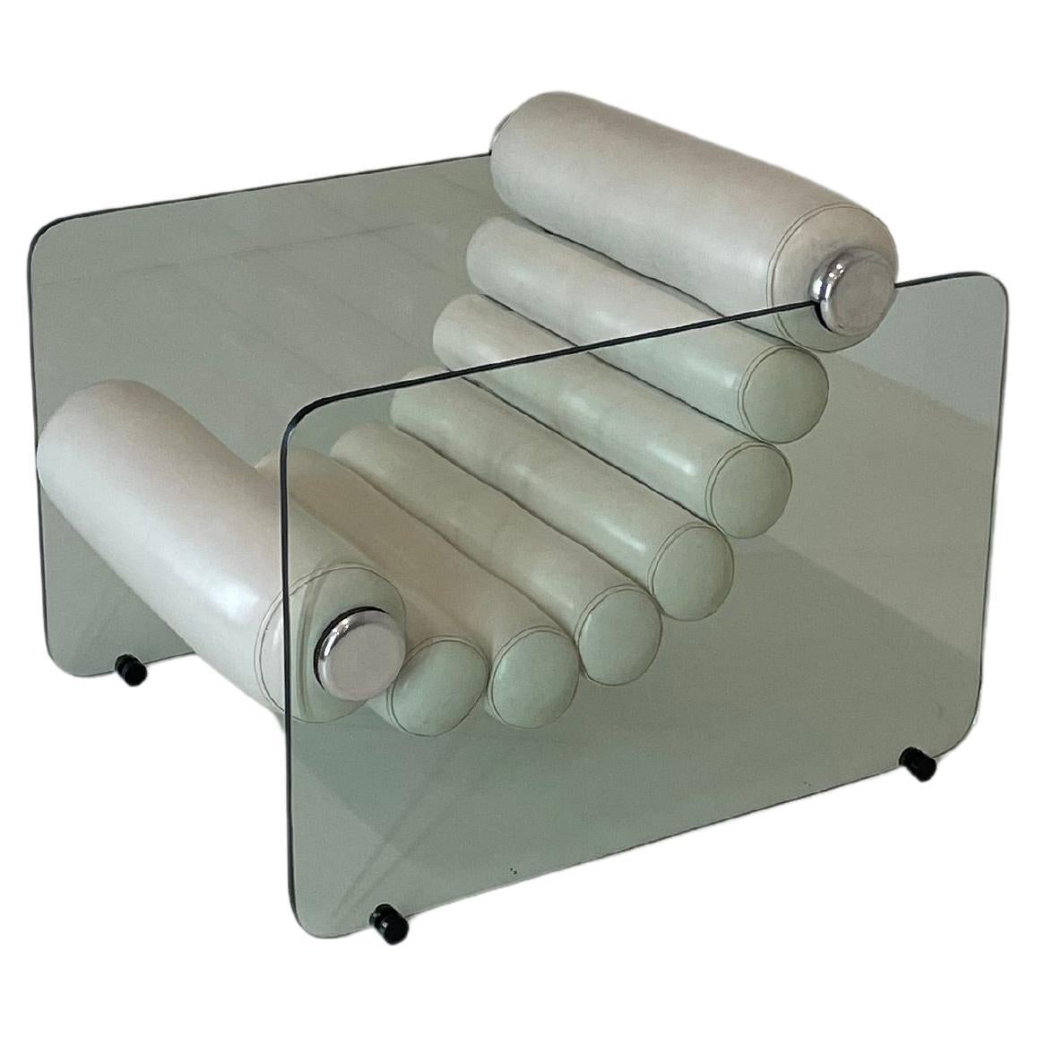 Original 60s "Hyaline" Armchair by Fabio Lenci for Confortline, Glass  Italy