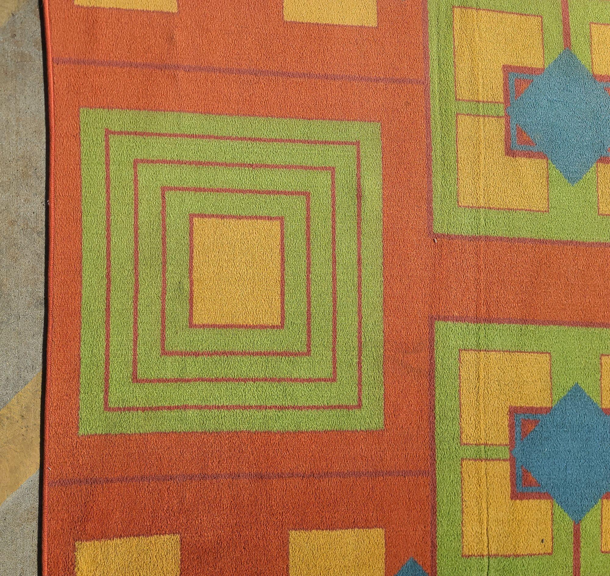 Original 6,4' X 13,7' Art-Déco-Revival-Teppich aus dem Arizona Biltmore (Wolle) im Angebot