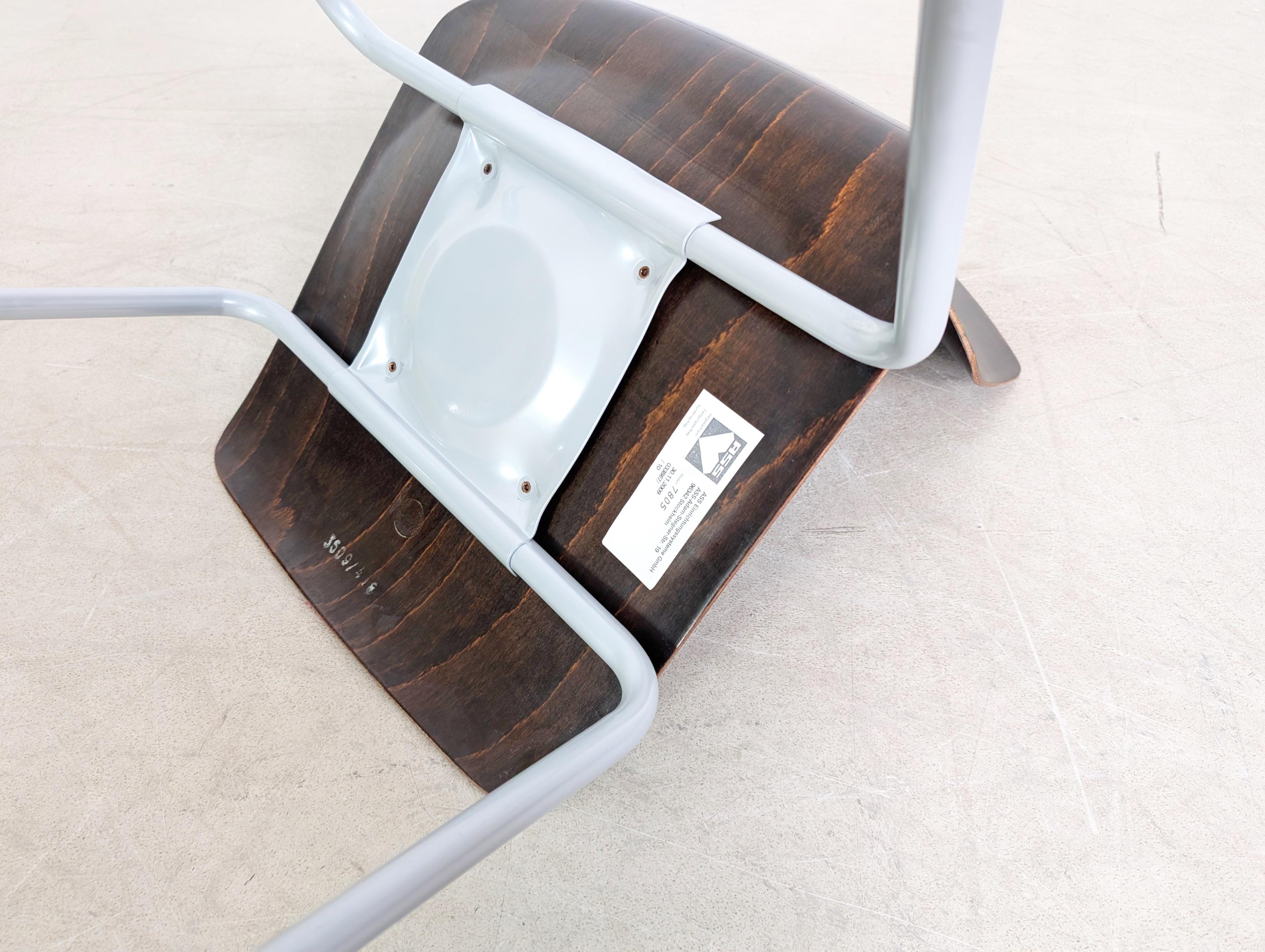 Original 6er Set Adam Stegner Midcentury Pagholzstühle Stuhl ASS en vente 3