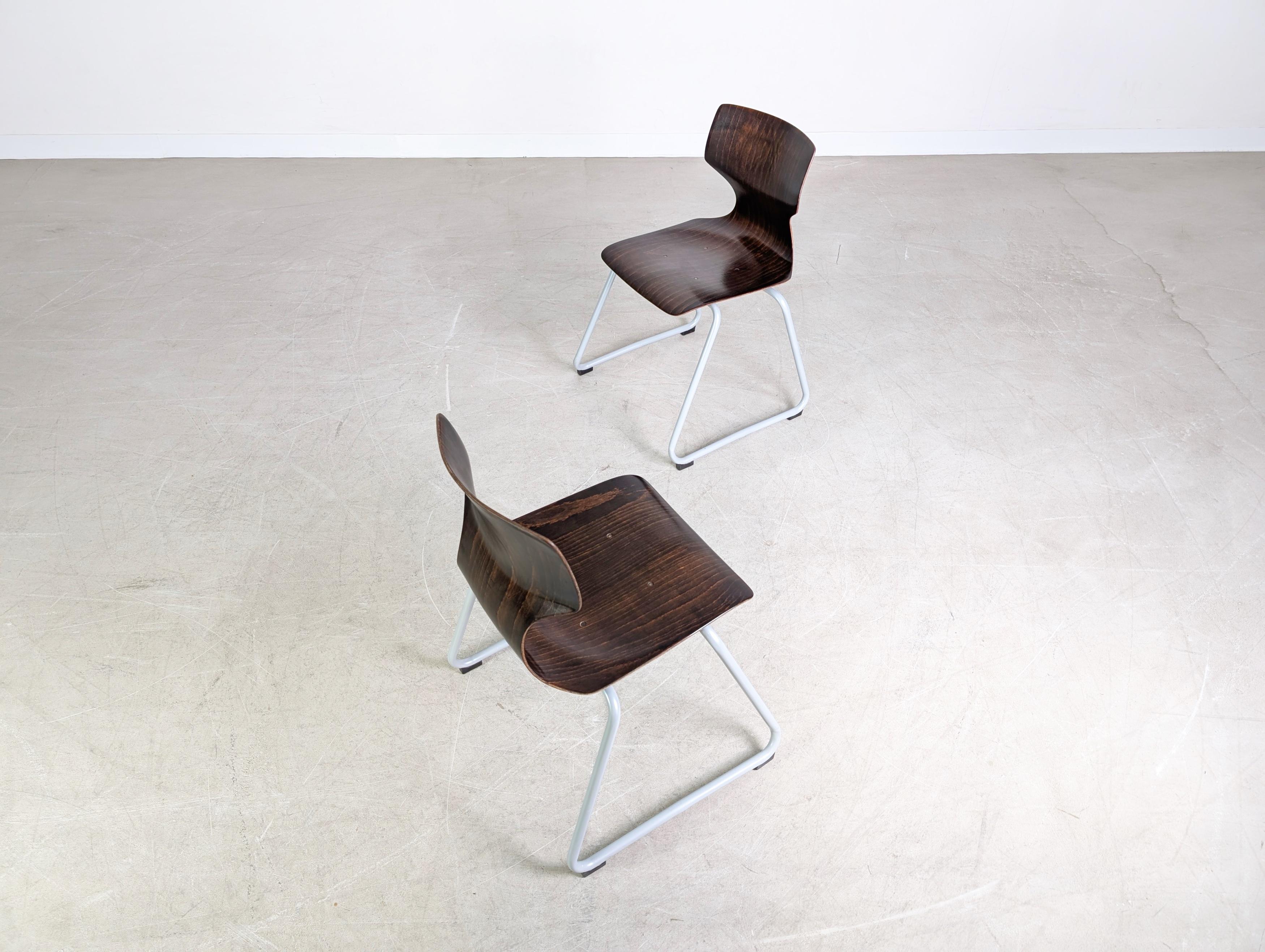 Original 6er Set Adam Stegner Midcentury Pagholzstühle Stuhl ASS en vente 1