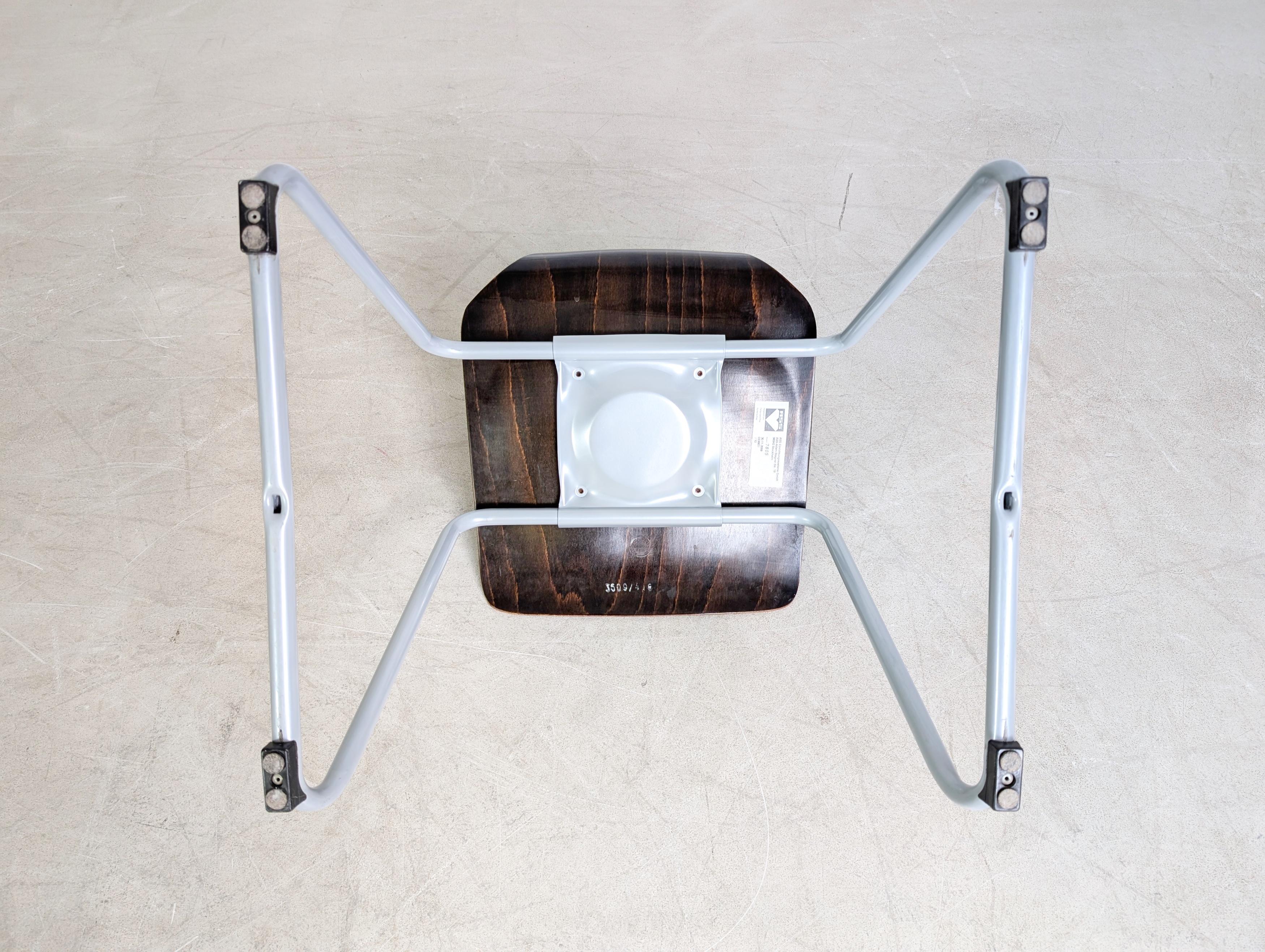 Original 6er Set Adam Stegner Midcentury Pagholzstühle Stuhl ASS en vente 2