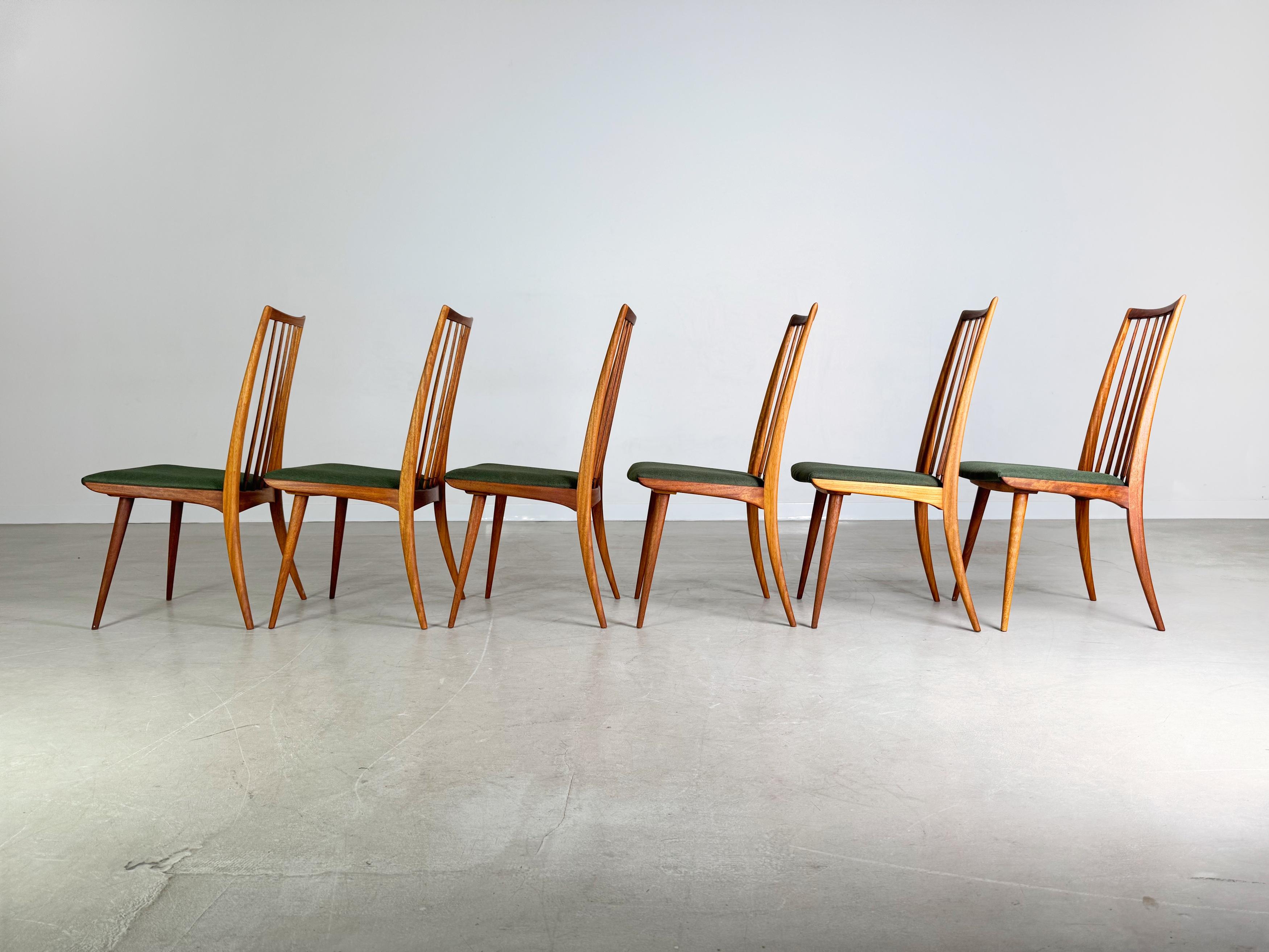 Original 6er Set Midcentury Stuhl Lukas Schnaidt Ernst Martin Dettinger Buche In Good Condition In Berlin, DE