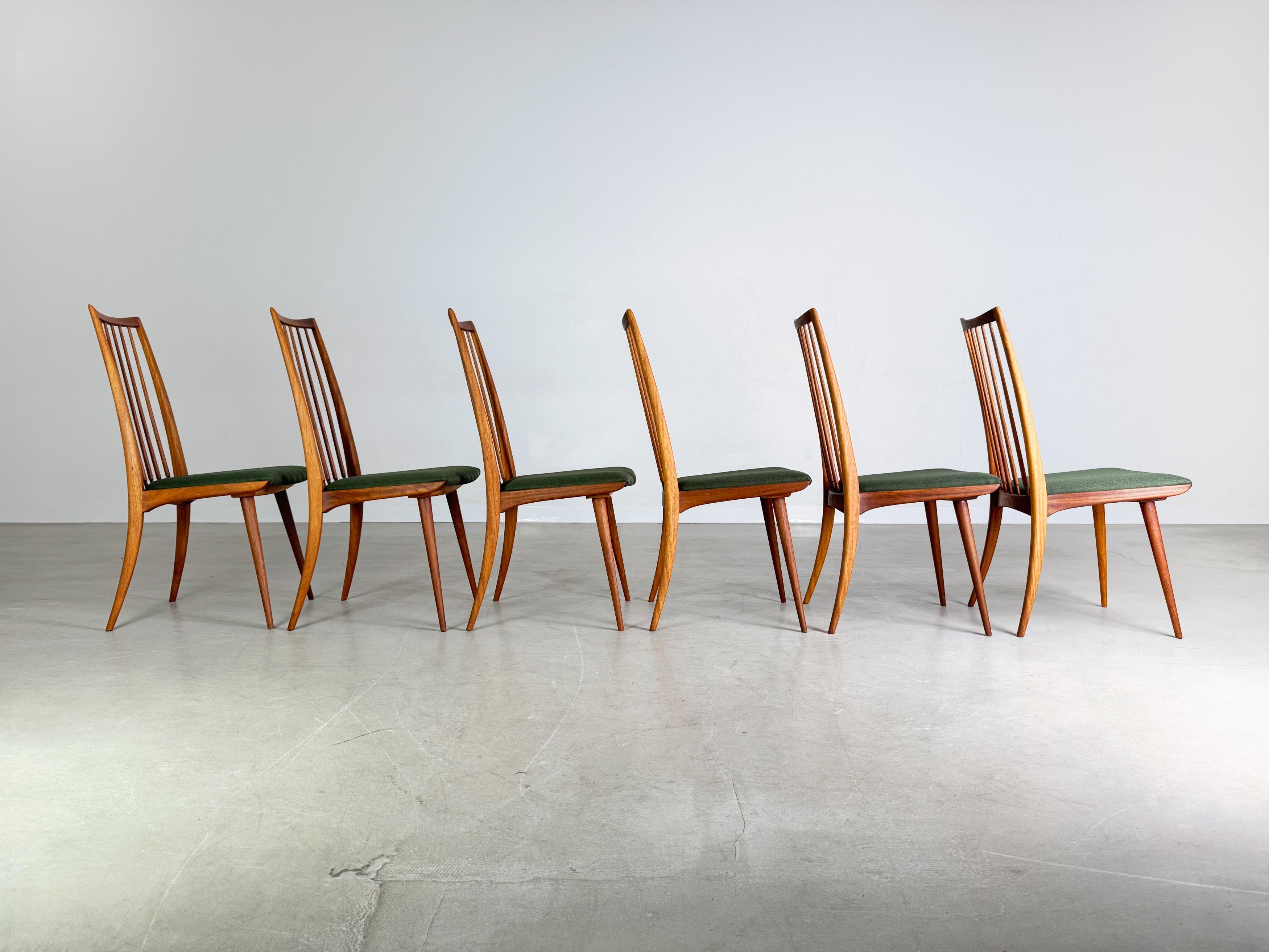 Wicker Original 6er Set Midcentury Stuhl Lukas Schnaidt Ernst Martin Dettinger Buche