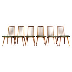 Original 6er Set Midcentury Stuhl Lukas Schnaidt Ernst Martin Dettinger Buche