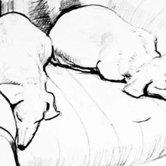 Original 90's David Hockney Stanley & Boodge Dachshund Dog Exhibition Poster