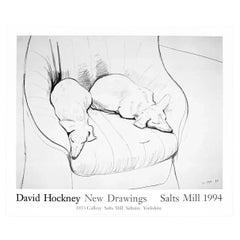 Vintage Original 90's David Hockney Stanley & Boodge Dachshund Dog Exhibition Poster
