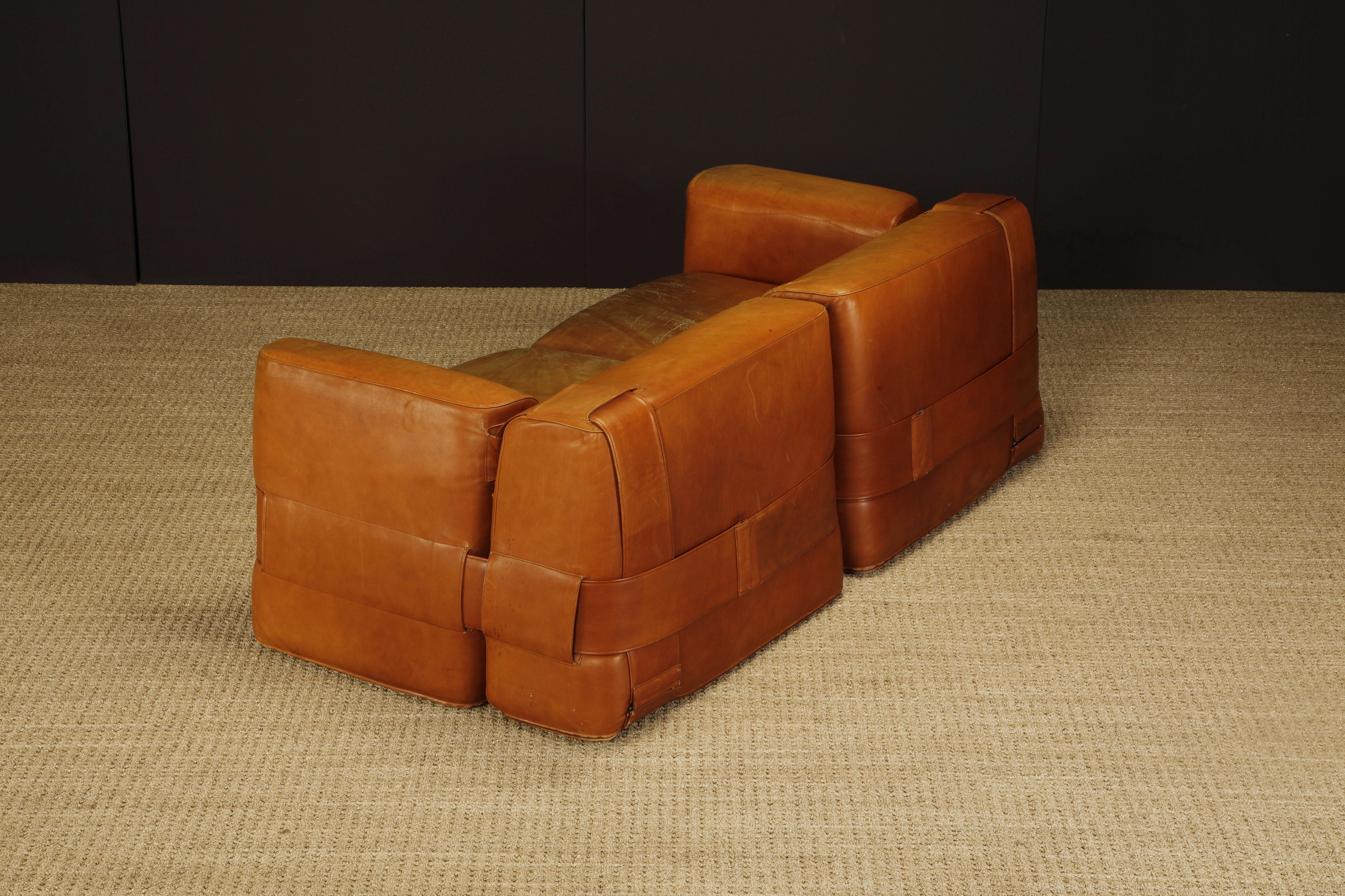 Original 932-Quartet Leather Sectional Sofa by Mario Bellini for Cassina, 1964 For Sale 5