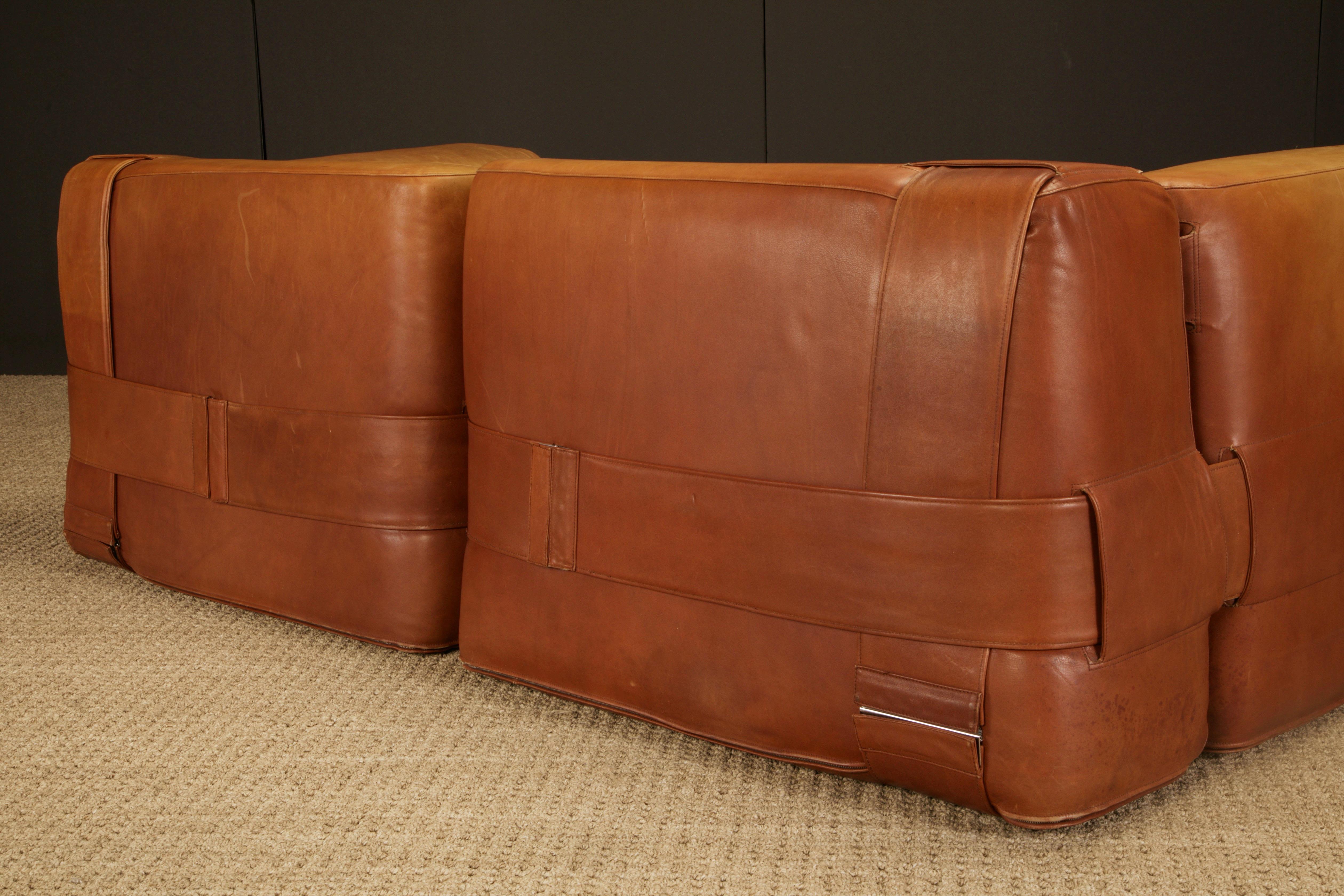 Original 932-Quartet Leather Sectional Sofa by Mario Bellini for Cassina, 1964 For Sale 12