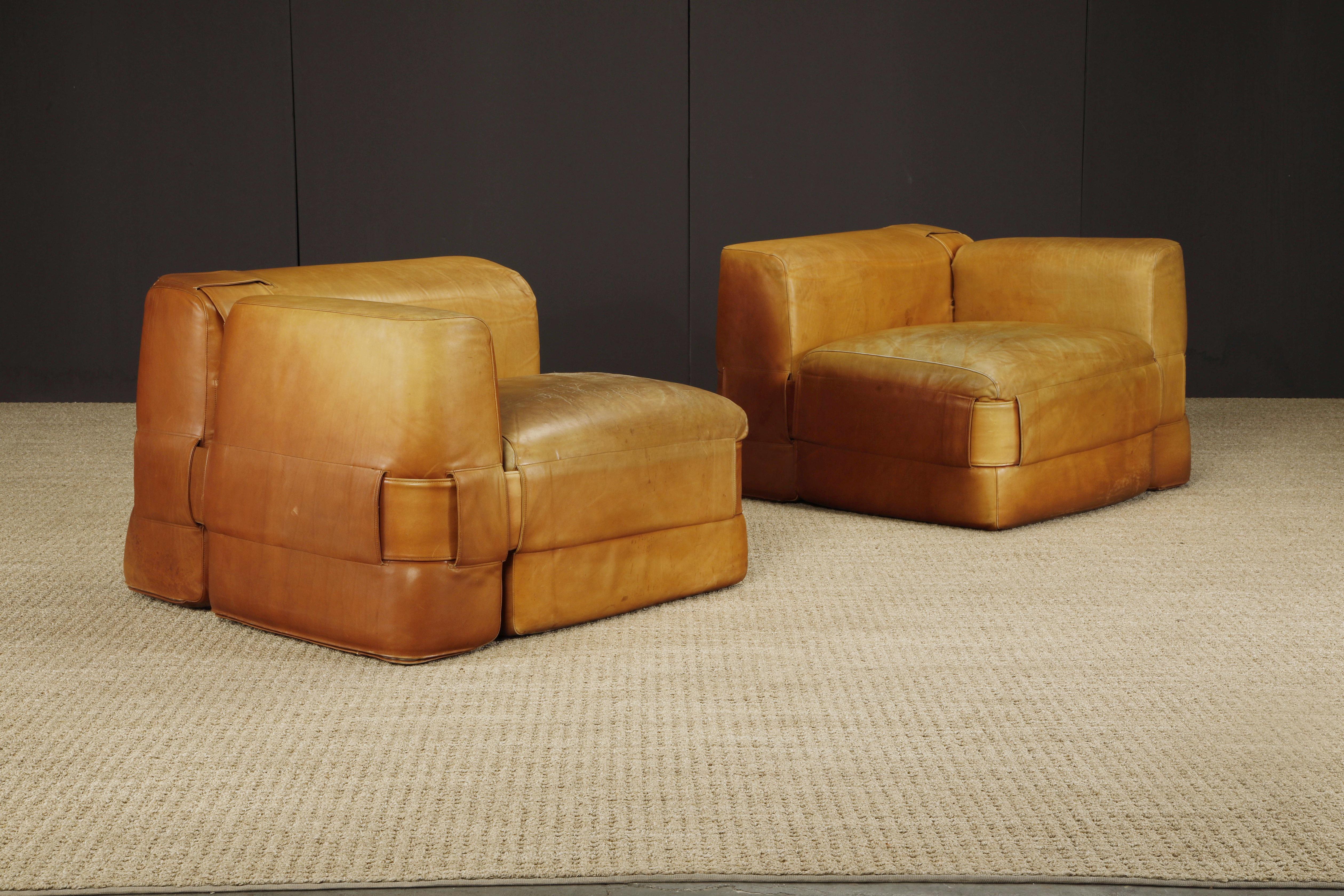 Mid-20th Century Original 932-Quartet Leather Sectional Sofa by Mario Bellini for Cassina, 1964 For Sale