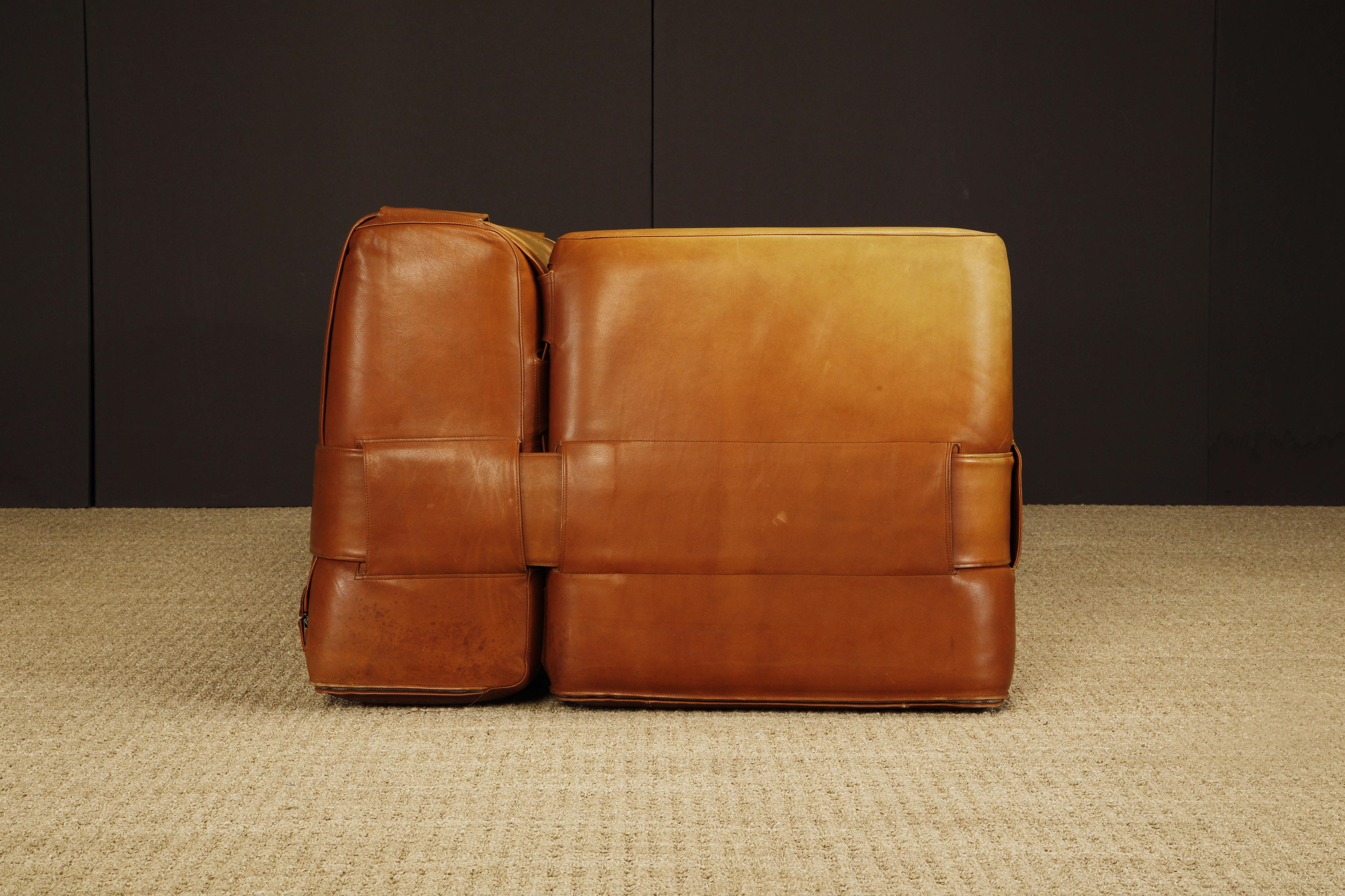 Original 932-Quartet Leather Sectional Sofa by Mario Bellini for Cassina, 1964 For Sale 2