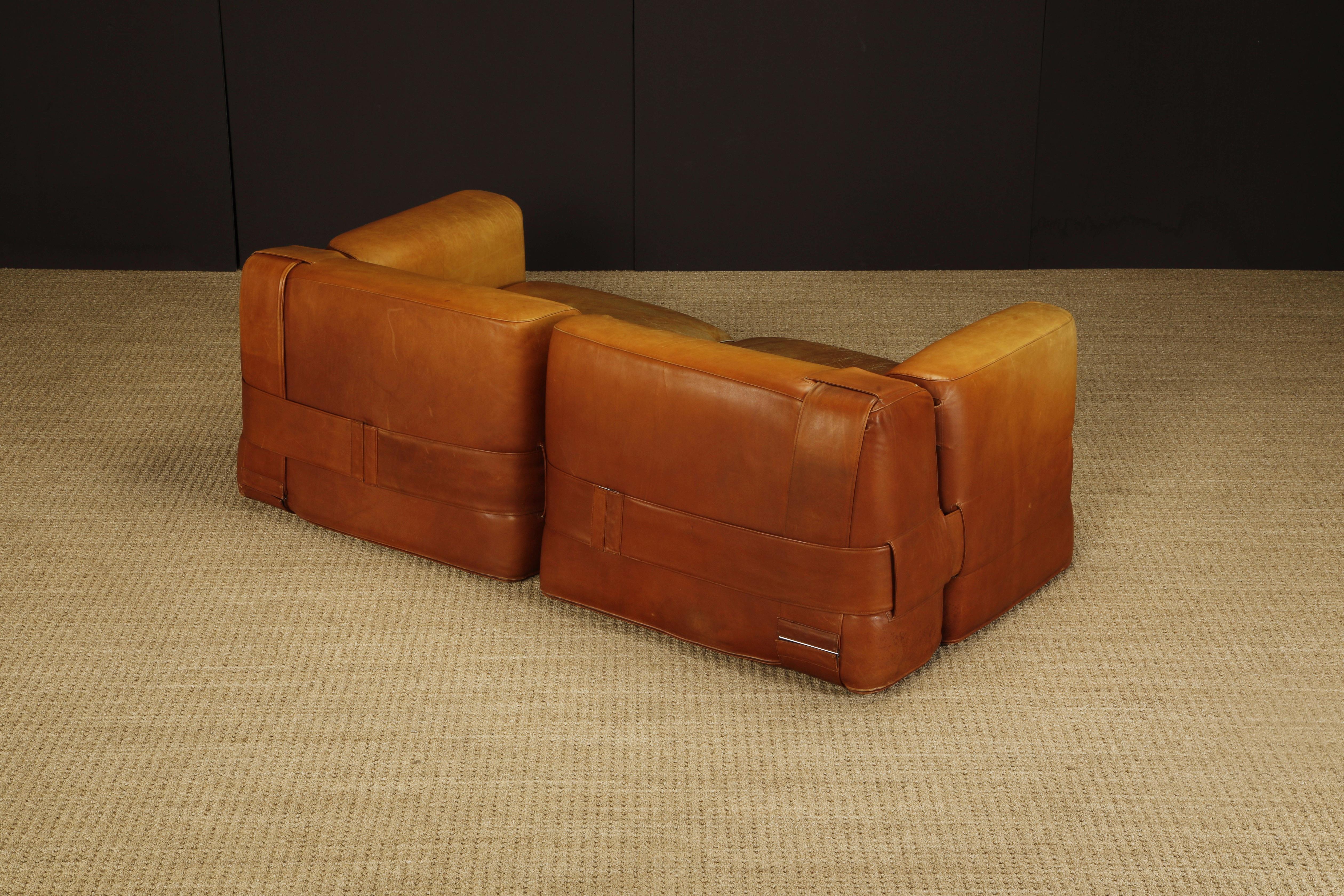 Original 932-Quartet Leather Sectional Sofa by Mario Bellini for Cassina, 1964 For Sale 3