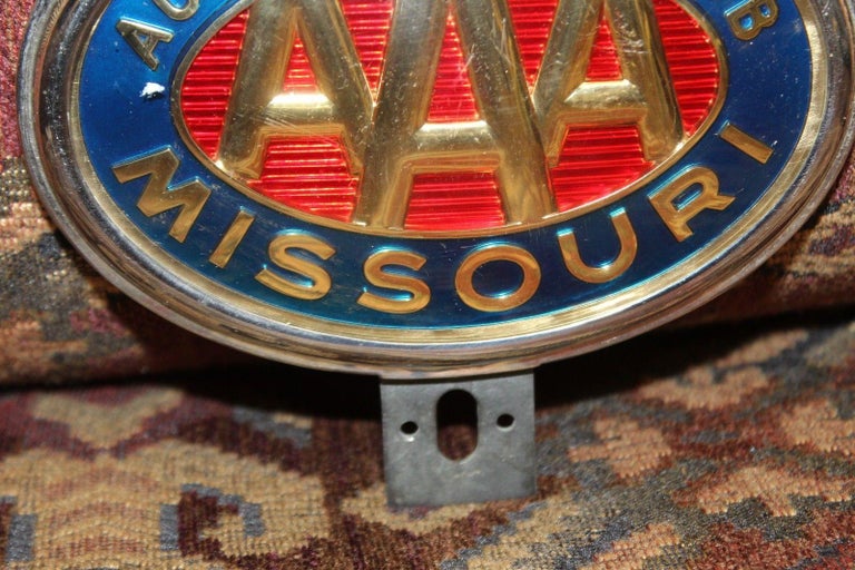 Original AAA Automobile Club Missouri Vintage License Plate Topper