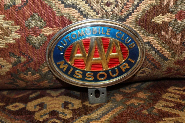 Original AAA Automobile Club Missouri Vintage License Plate Topper
