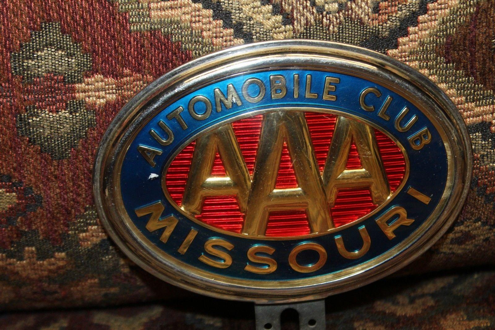 Mid-20th Century Original AAA Automobile Club Missouri Vintage License Plate Topper For Sale