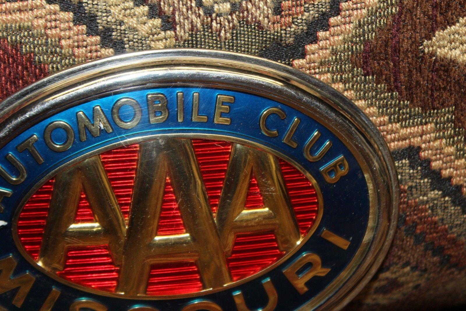 Metal Original AAA Automobile Club Missouri Vintage License Plate Topper For Sale