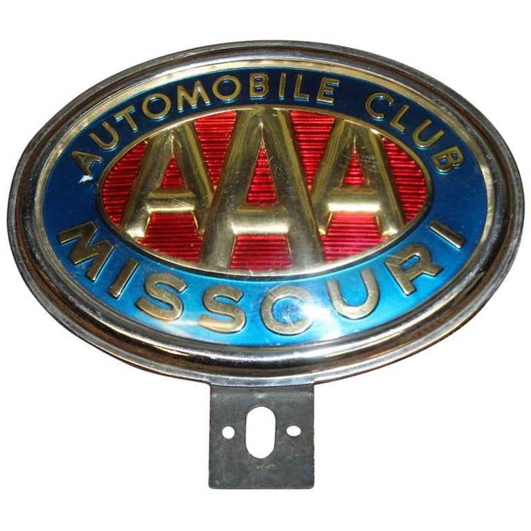 Original AAA Automobile Club Missouri Vintage License Plate Topper