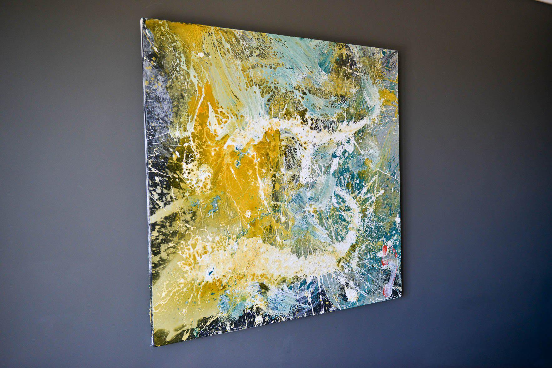 Mid-Century Modern Original Abstract Acrylic on Canvas by Brandon Charles Weber