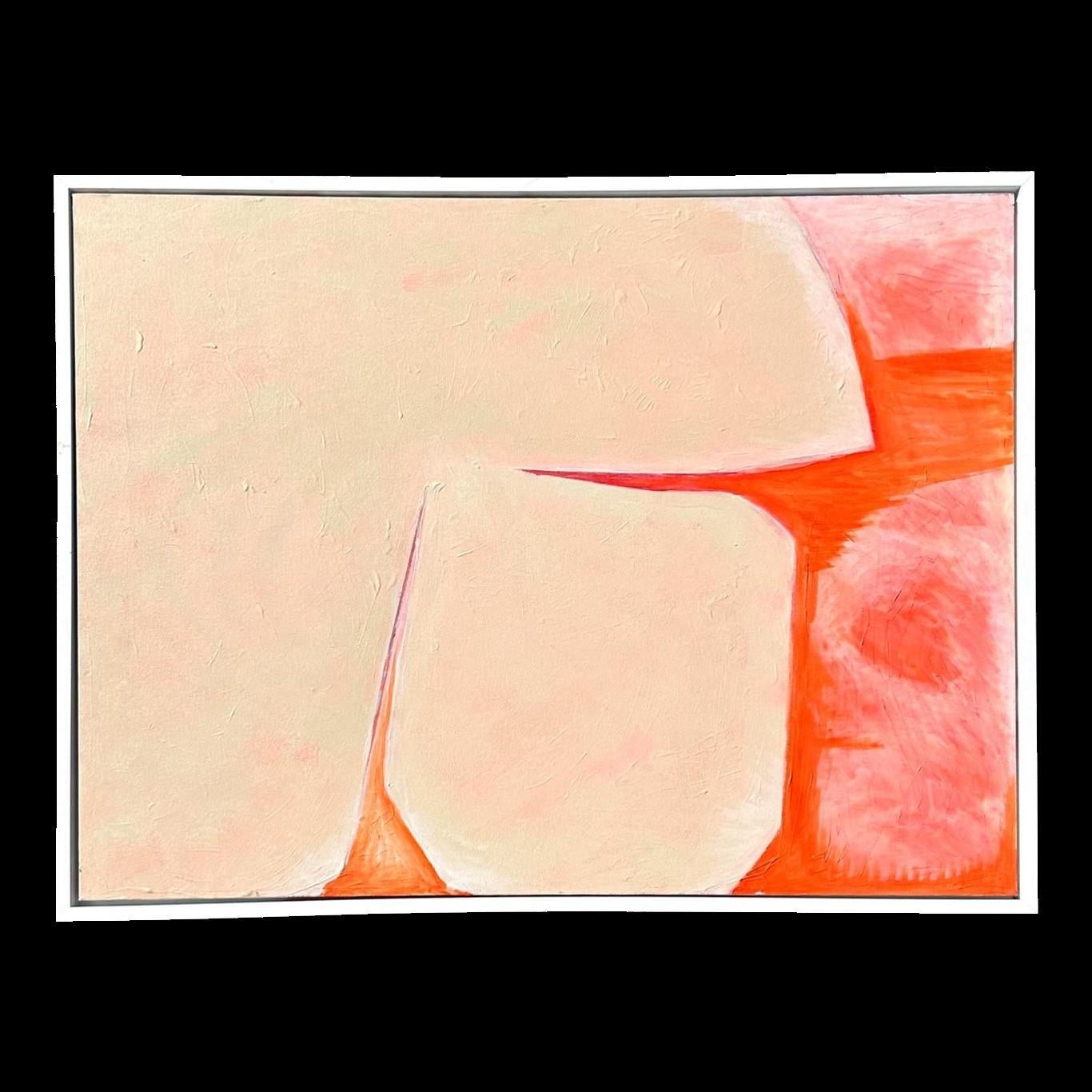 North American Original Abstract Angular Shapes Oil Painting on Canvas