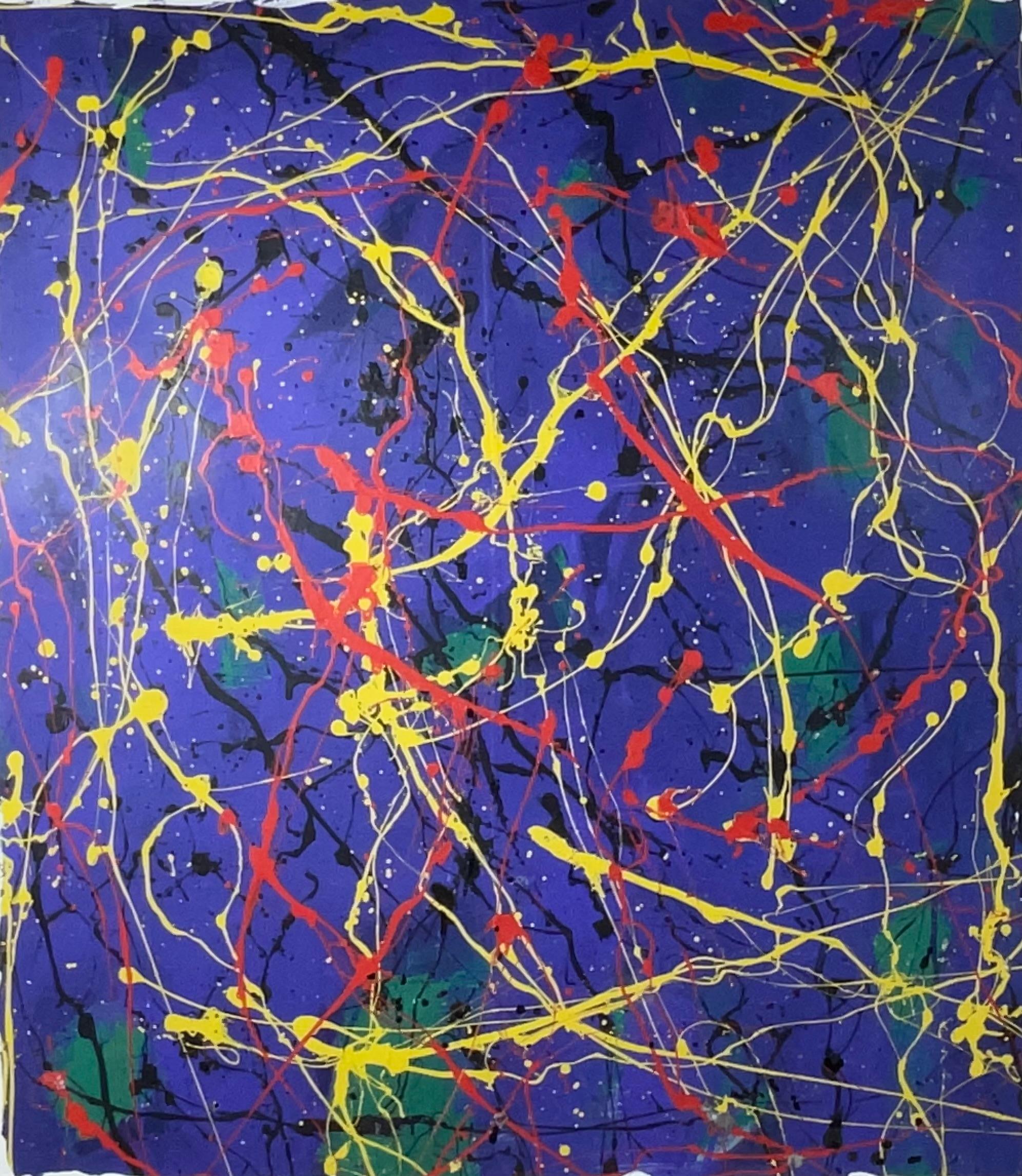 

Abstraktes expressionistisches Originalgemälde von John Frates
Entfesseln Sie die vibrierende Energie dieses fesselnden, unsignierten abstrakten Originalgemäldes des renommierten Künstlers John Frates. Dieses dynamische Werk ist ein echtes Zeugnis