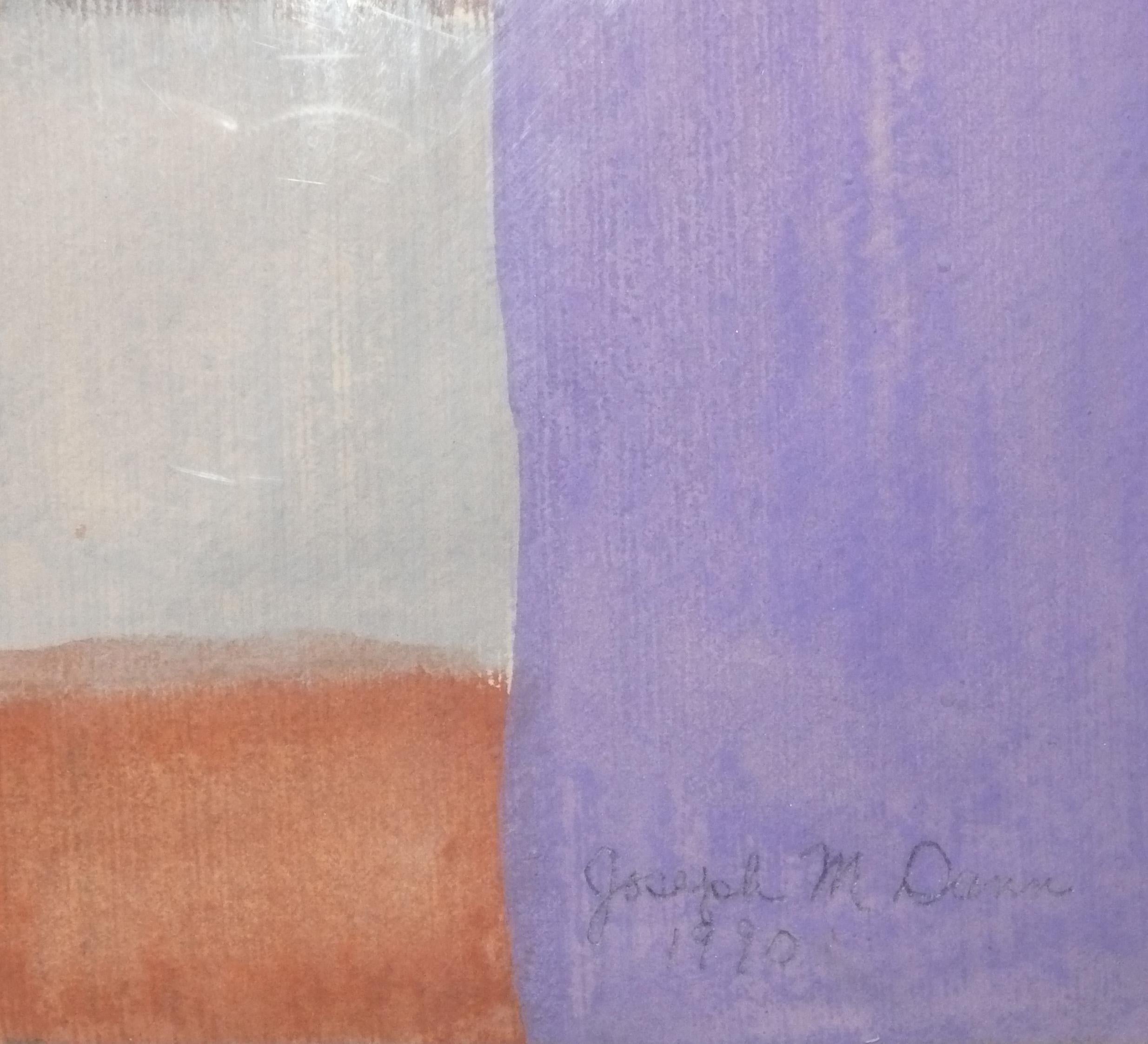 Original Abstrakte Gouache Malerei Joseph Dunn Bunte Geometrische Kunst (amerikanisch) im Angebot