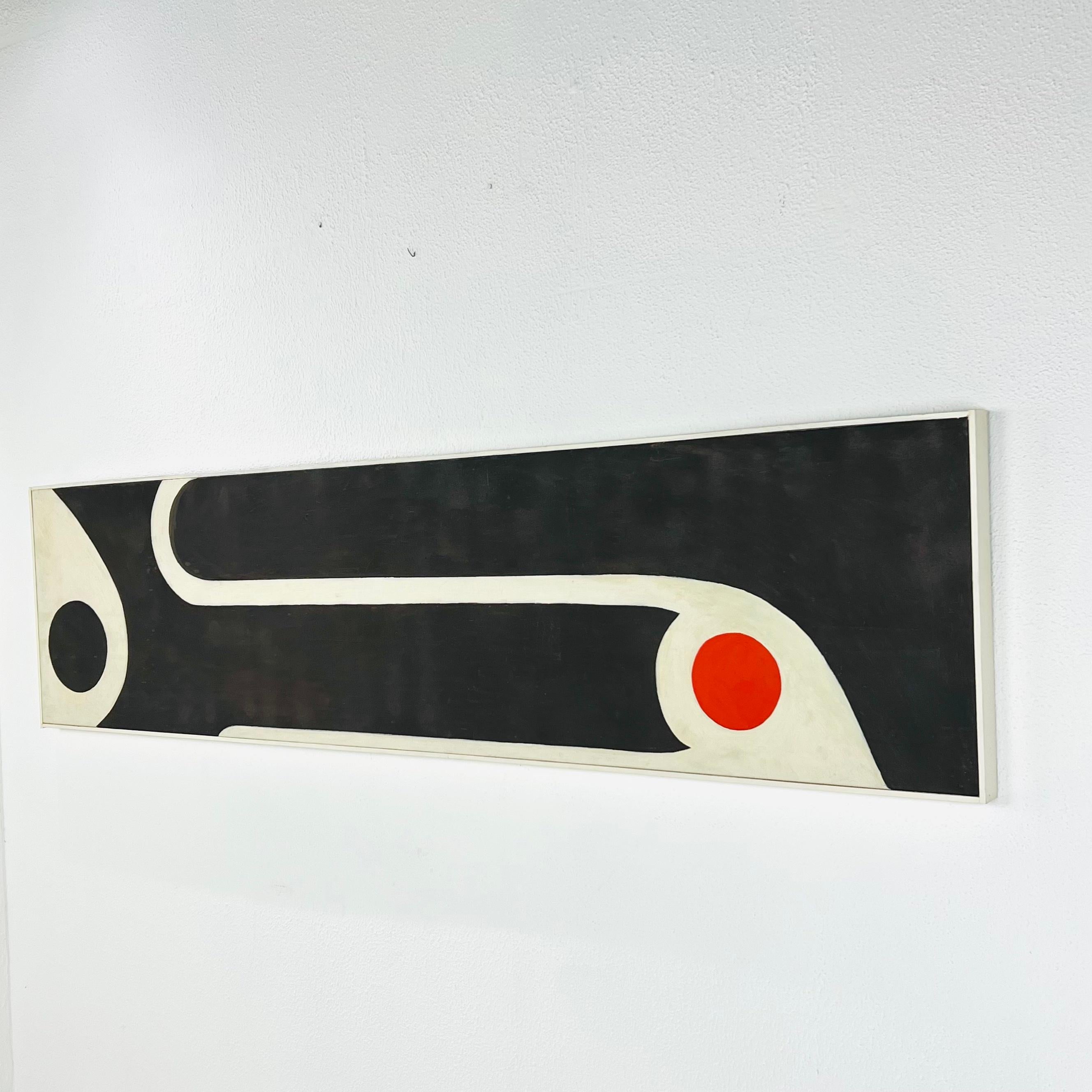 Original abstract acrylic painting on canvas by Dallas artist Chris Gore. Signed and dated, 1969.
