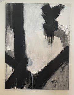 Pittura astratta originale a olio su tela "Patricia Comes By" di Sidney Geist