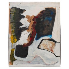 Original Abstract Oil on Paper, 1960s