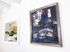 Original abstraktes Ölgemälde auf Leinwand von Rita Hvilivitzky, 1962