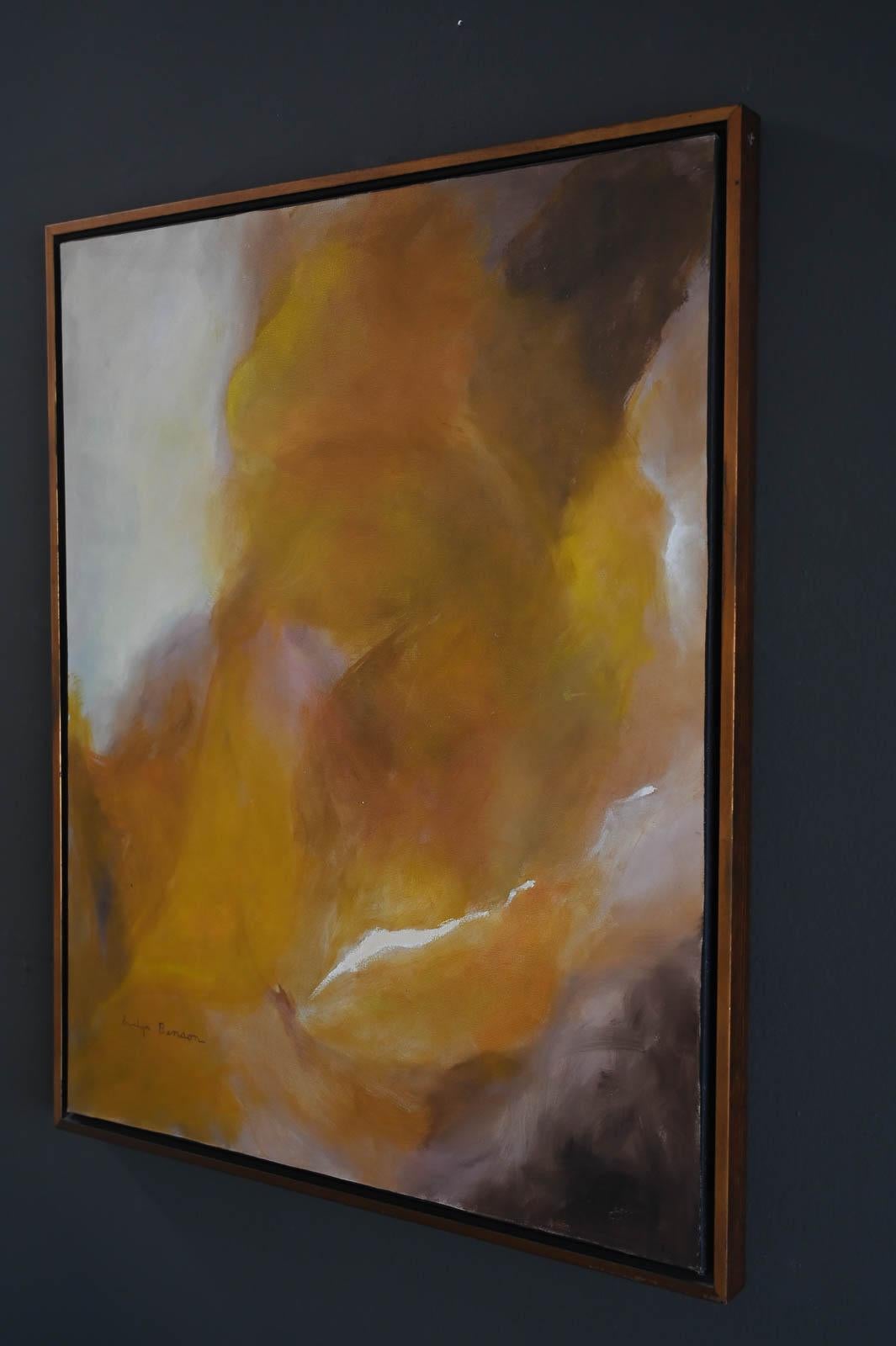 Original Abstract on Canvas by Evelyn Benson, ca. 1965 In Good Condition In Costa Mesa, CA