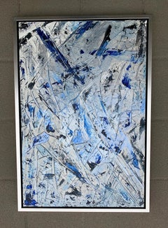 Original Abstract Painting "Bleu Mood" by Multi-Sensorial Artist Chanel Verdult