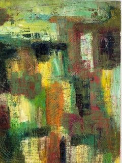 Original Abstract Painting by Bernard Sens Olive, Manner of Pollock or Pattinson