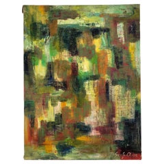 Original Abstract Painting by Bernard Sens Olive, Manner of Pollock or Pattinson