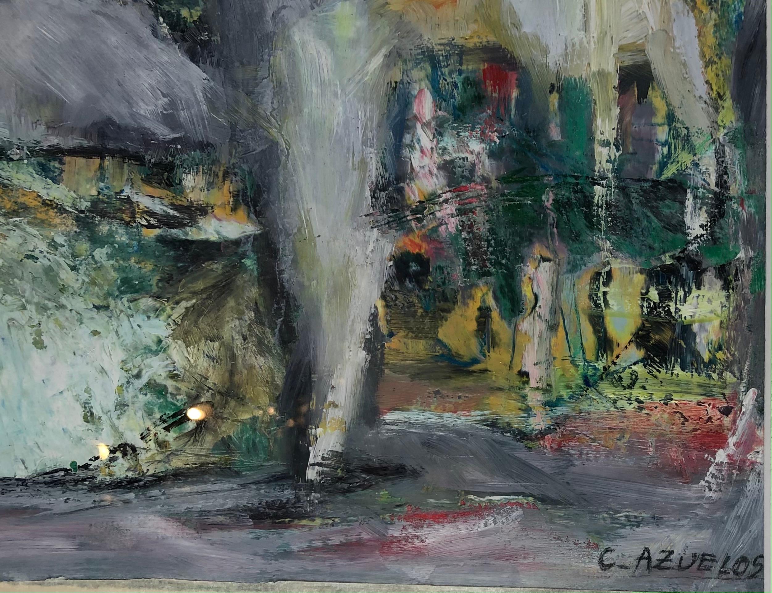 Exemple étonnant du travail de l'artiste, peinture abstraite originale de C. Azuelos ressemblant à une chute d'eau. 
Original merveilleusement décoratif, signé à la main en bas à droite. 
Sans titre, peint à la manière de Barbara Kreitman. 

Offert