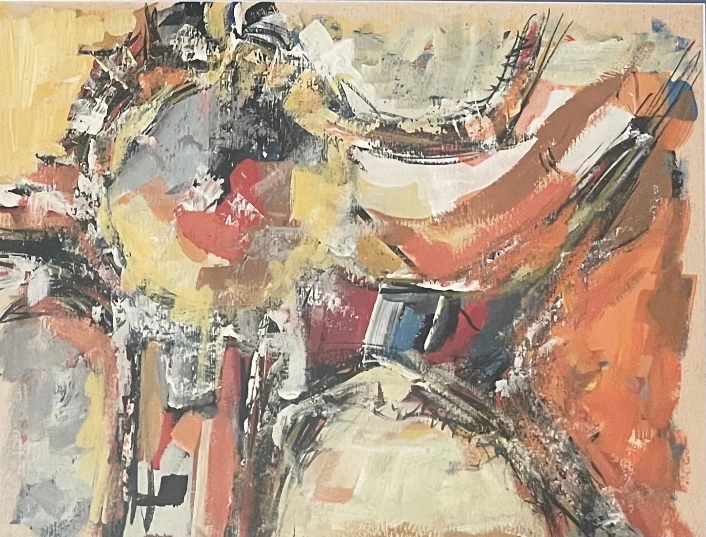 Mid-Century Modern Original Abstract Painting by Clay Walker For Sale