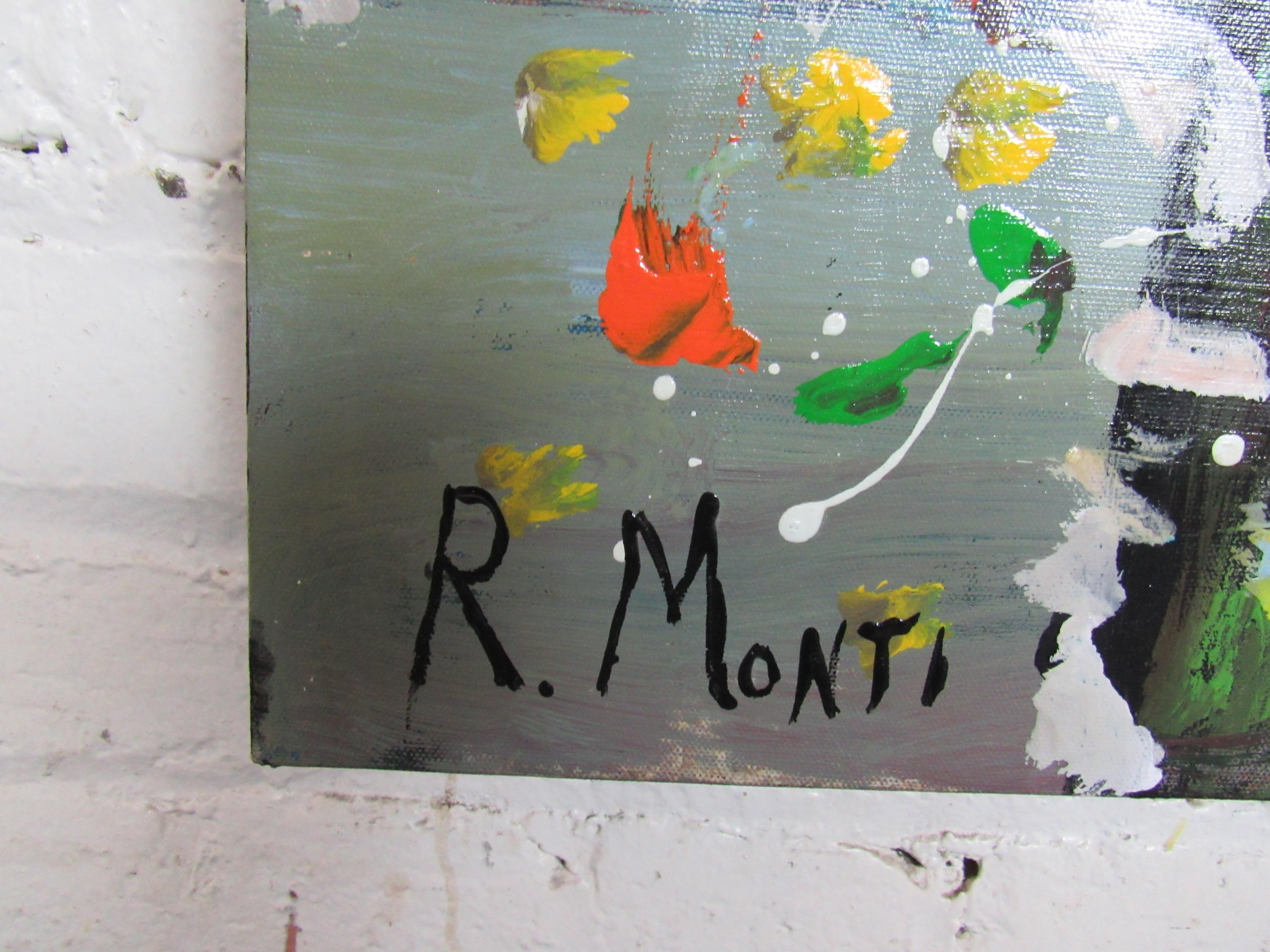 Abstraktes Gemälde von R. Monti, R. Monti (Sonstiges) im Angebot