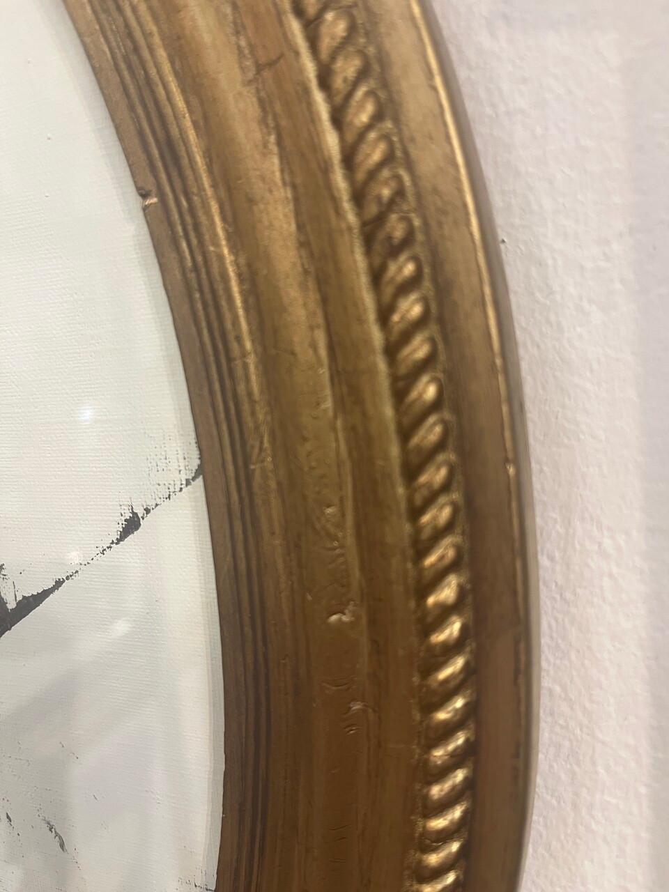Original Abstraktes Gemälde in antikem ovalem vergoldetem Rahmen (amerikanisch) im Angebot