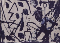 Original Abstract Painting on Paper by James HD Brown in White Frame