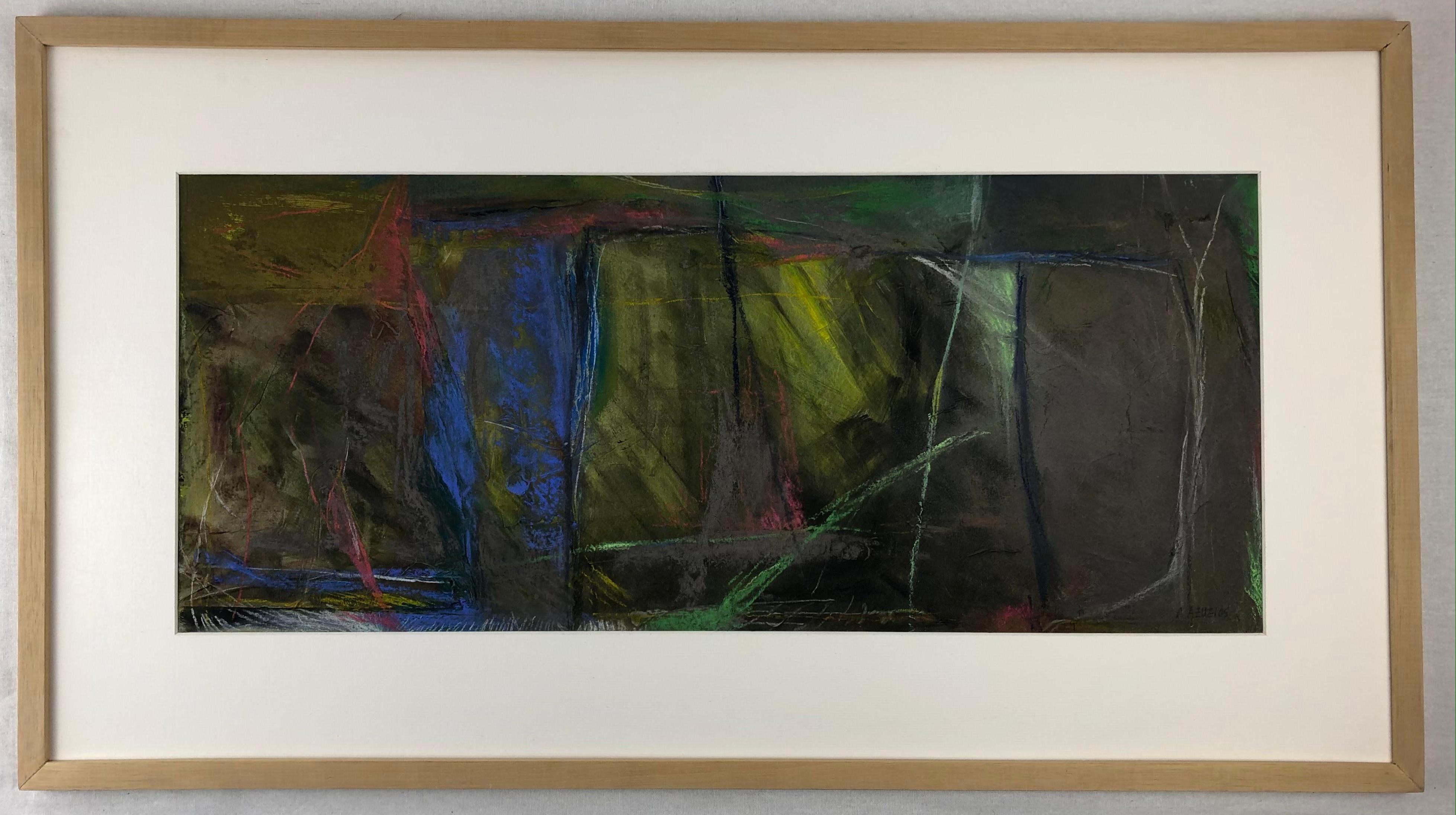 Francese Pittura astratta originale firmata C. Azuelos alla maniera di Frank Avray Wilson in vendita