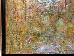 Abstraktes Ölgemälde auf Reispapier des französischen Künstlers Fandre, Moderne der Mitte des Jahrhunderts