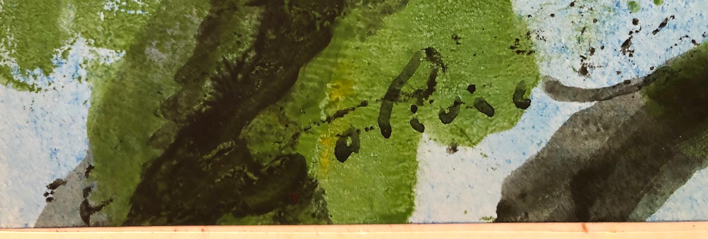 A fine original abstract oil painting signed Olivier. 
Hand-signed on the lower right.
Wonderfully decorative piece of art.

Offered in a custom oak frame.
Framed measurements: 27 1/4