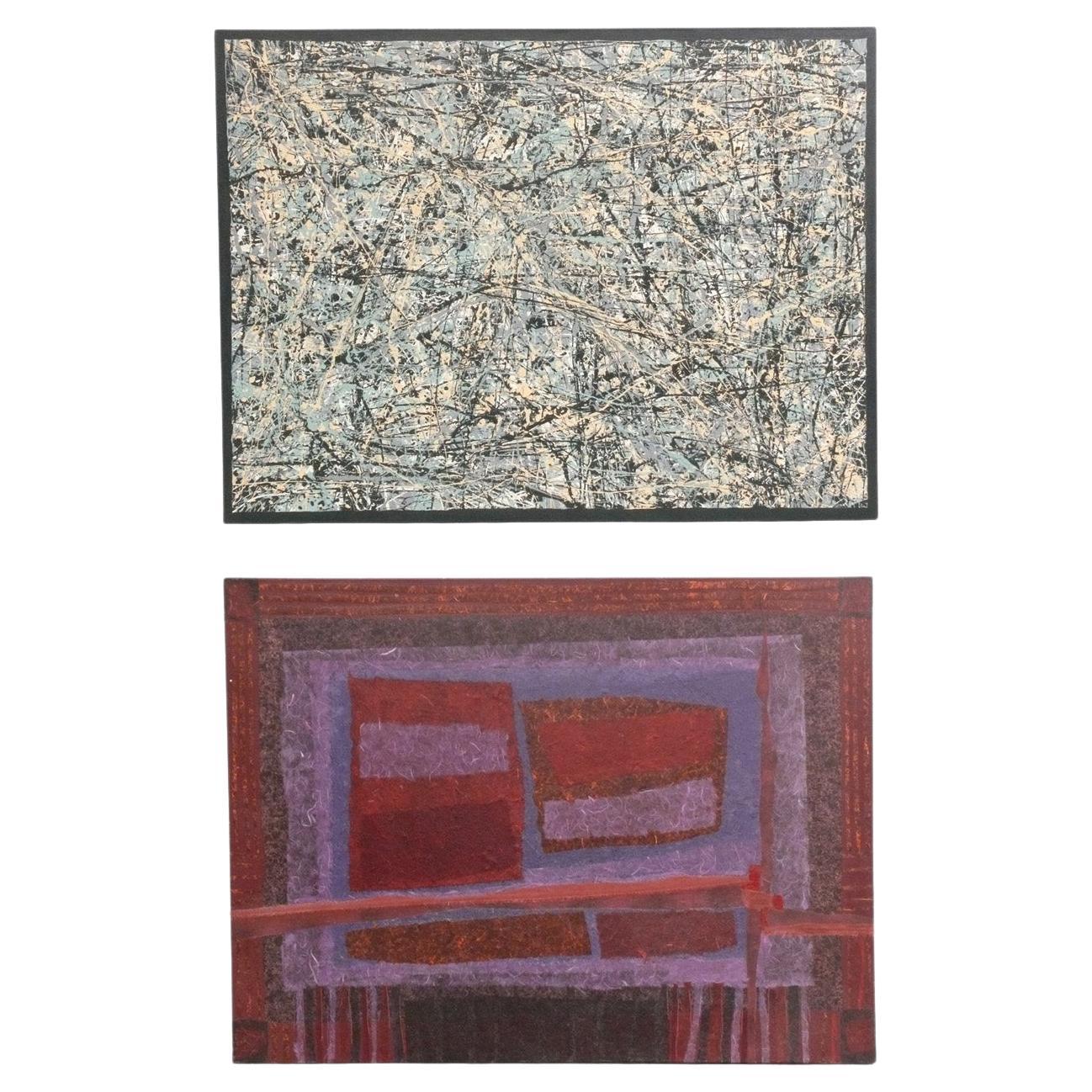 Original abstrakte Gemälde $450 pro Jackson Pollock Stil Mid Century Modern