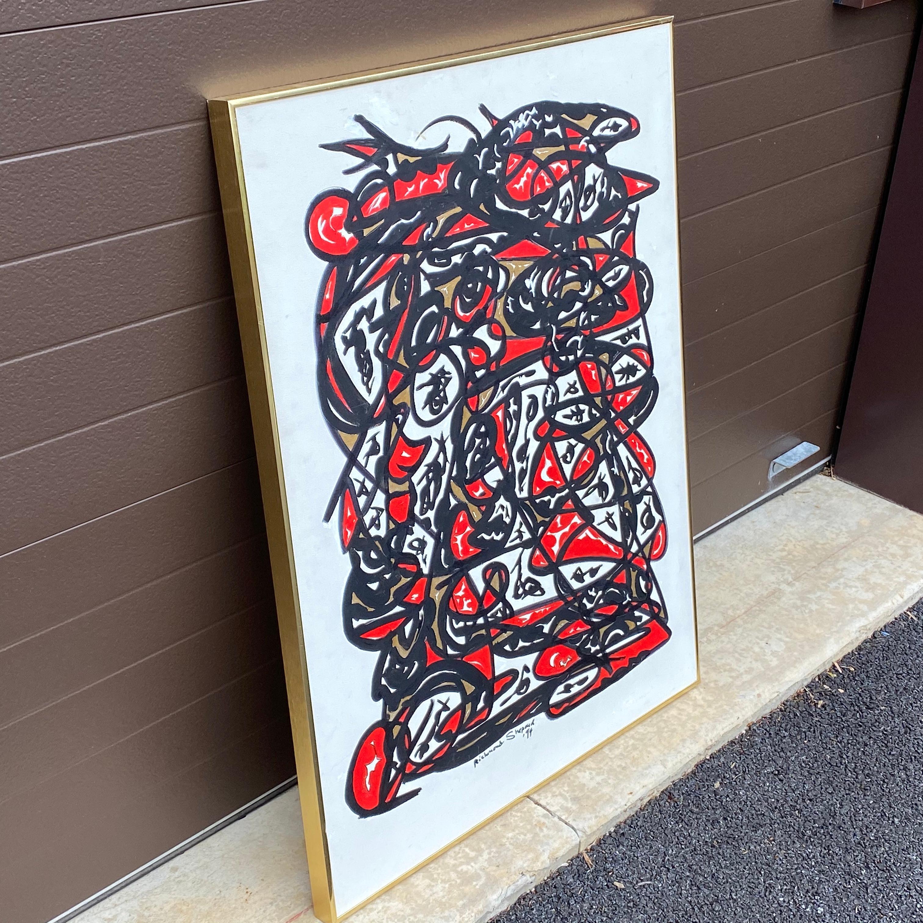Post-Modern Original Abstract Street Art Painting by Richmond Shepard (1929-2019)