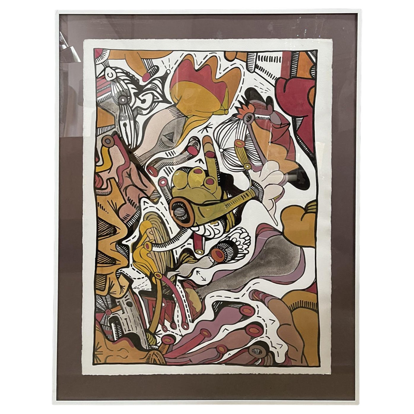 Abstraktes Aquarellgemälde von Patricia Sloane im Angebot