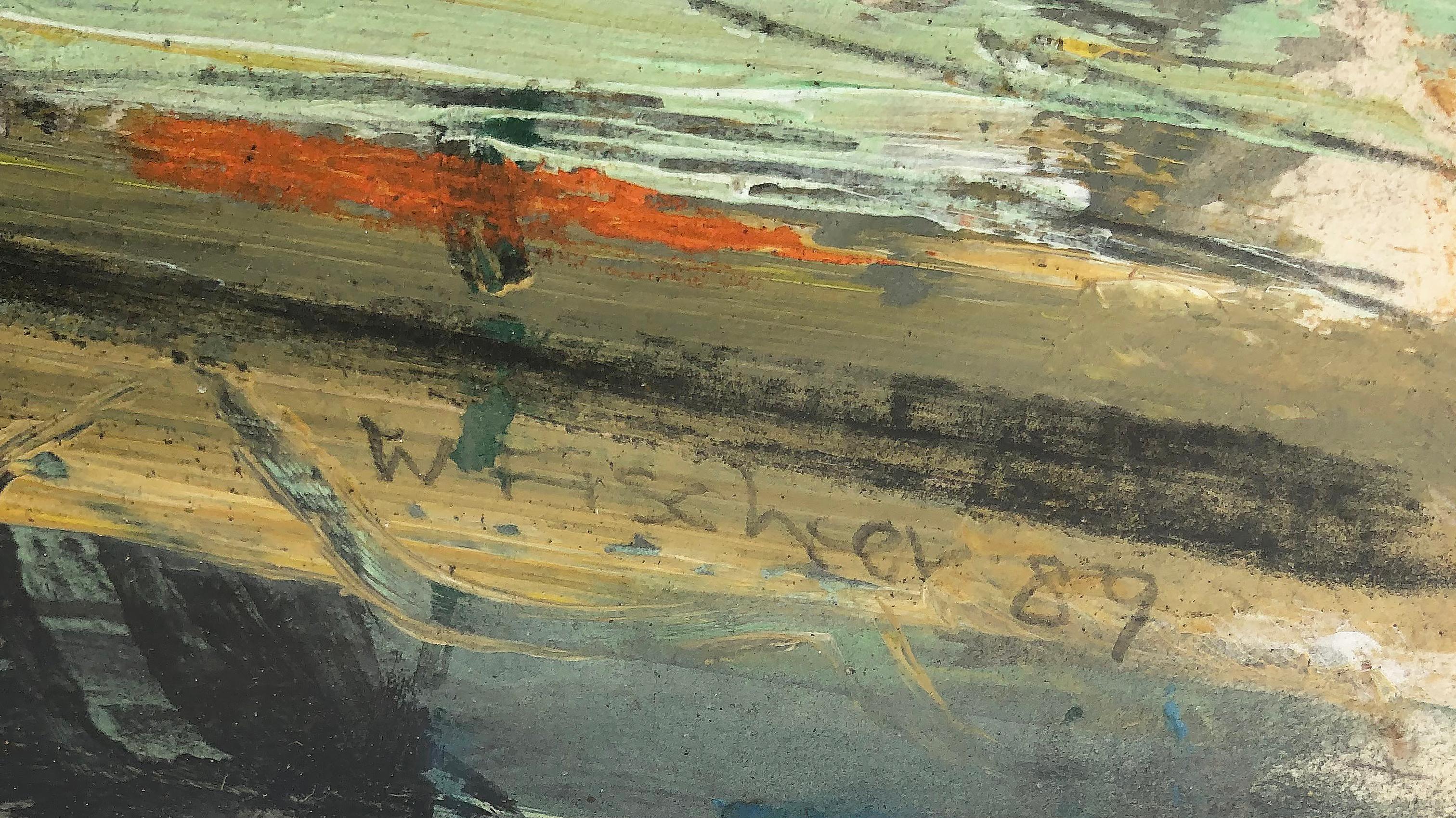 XX secolo Pittura astratta originale in acrilico di Warren Fischer 1989 in vendita