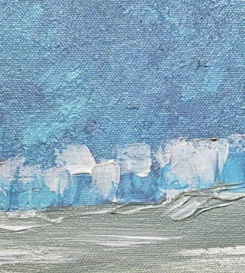 Other ART Original Acrylic Impressionist Landscape Painting Signed on Back Blue, Green For Sale