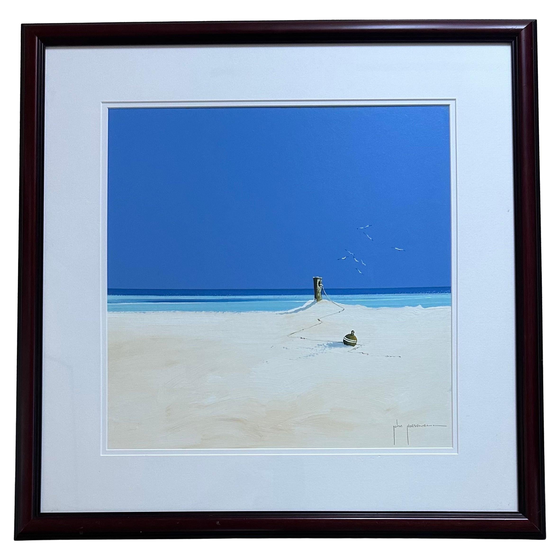 Peinture originale à l'acrylique sur carton de John Horsewell, circa 1990. L'œuvre est en très bon état avec des couleurs vibrantes et mesure 26,5 